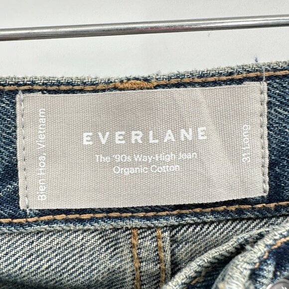 Everlane The 90's Way High Rise Button Fly Organic Cotton Denim 31 Long Jeans - Picture 3 of 7